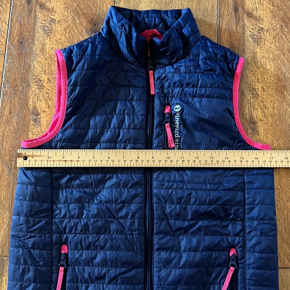 Vineyard Vines Performance Vest Girls Large Navy Pink - Picture 4 of 11